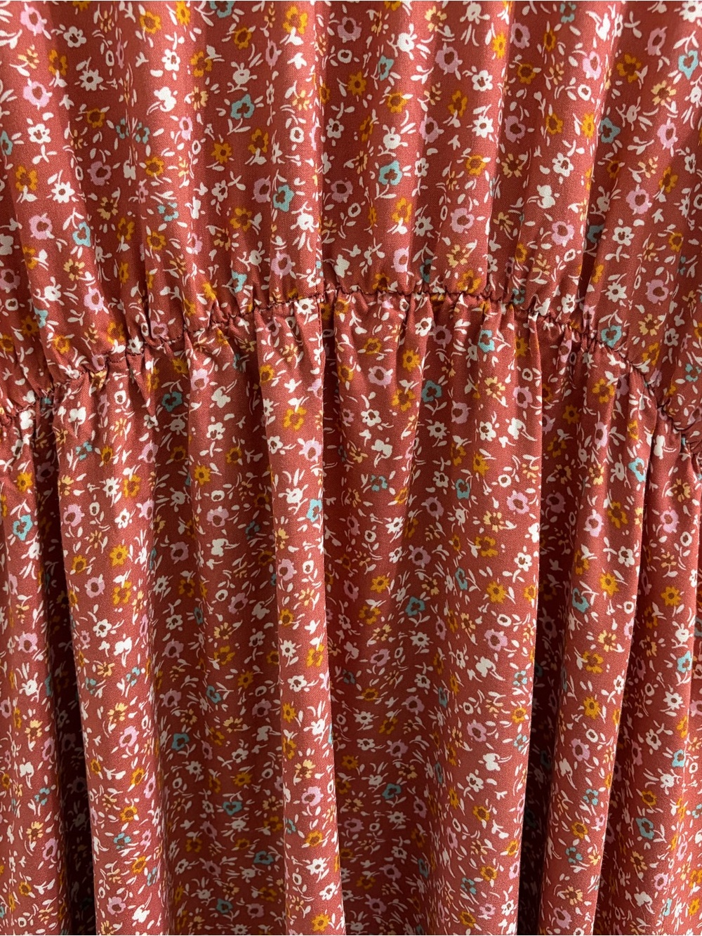 Liberty Love Rust Floral Button-Front Midi Dress 3X Cottagecore Boho - Picture 9 of 12